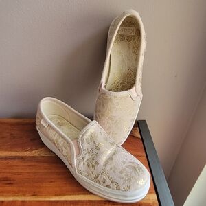 Keds x Rifle Paper Co Pink Floral Platform Slip On Sneaker Shoes Women's Size 5
